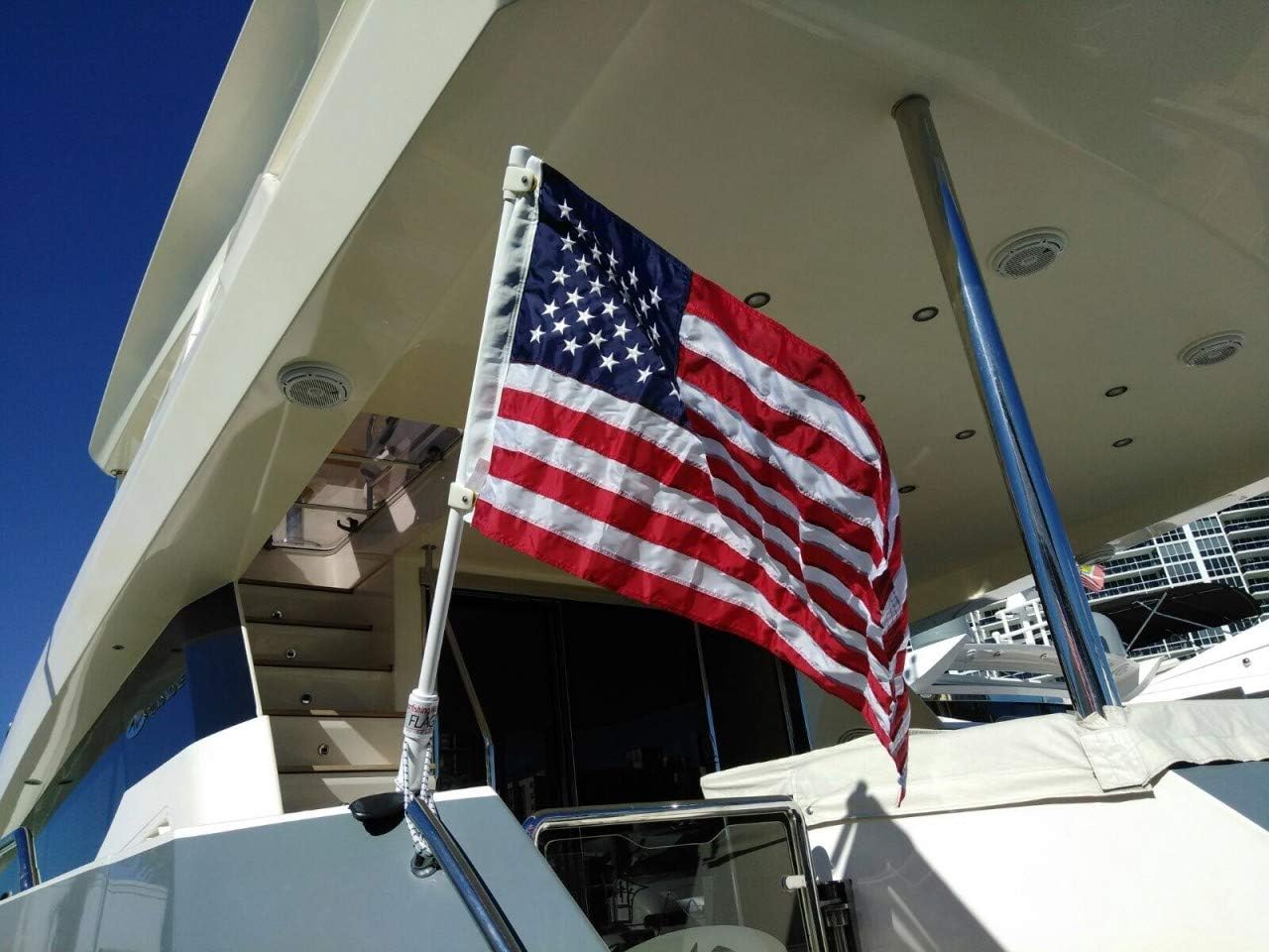 American Flag with Pole for Boat Rod Holder US Flag
