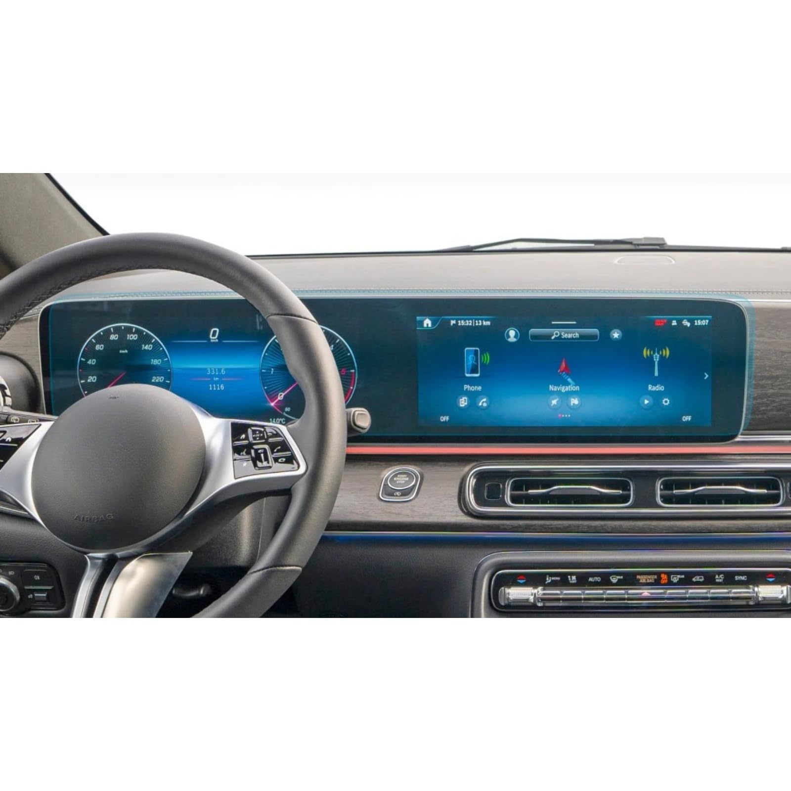 GPS Proteggi Schermo per Mercedes Benz V-Class 2024,AntiGraffio Navigazione per Auto Schermo in Vetro Temperato Pellicola Protettiva,A-Matte