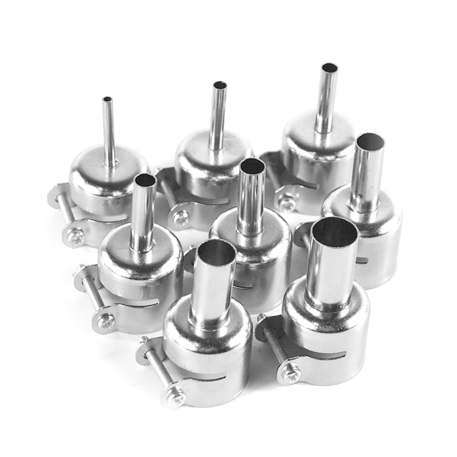 Confezione da 8 punte per pistola termica, (3/4/5/6/7/8/10/12 mm) per pistola termica, stazione di saldatura ad aria calda, strumenti di riparazione per modelli 850, 852 e altri