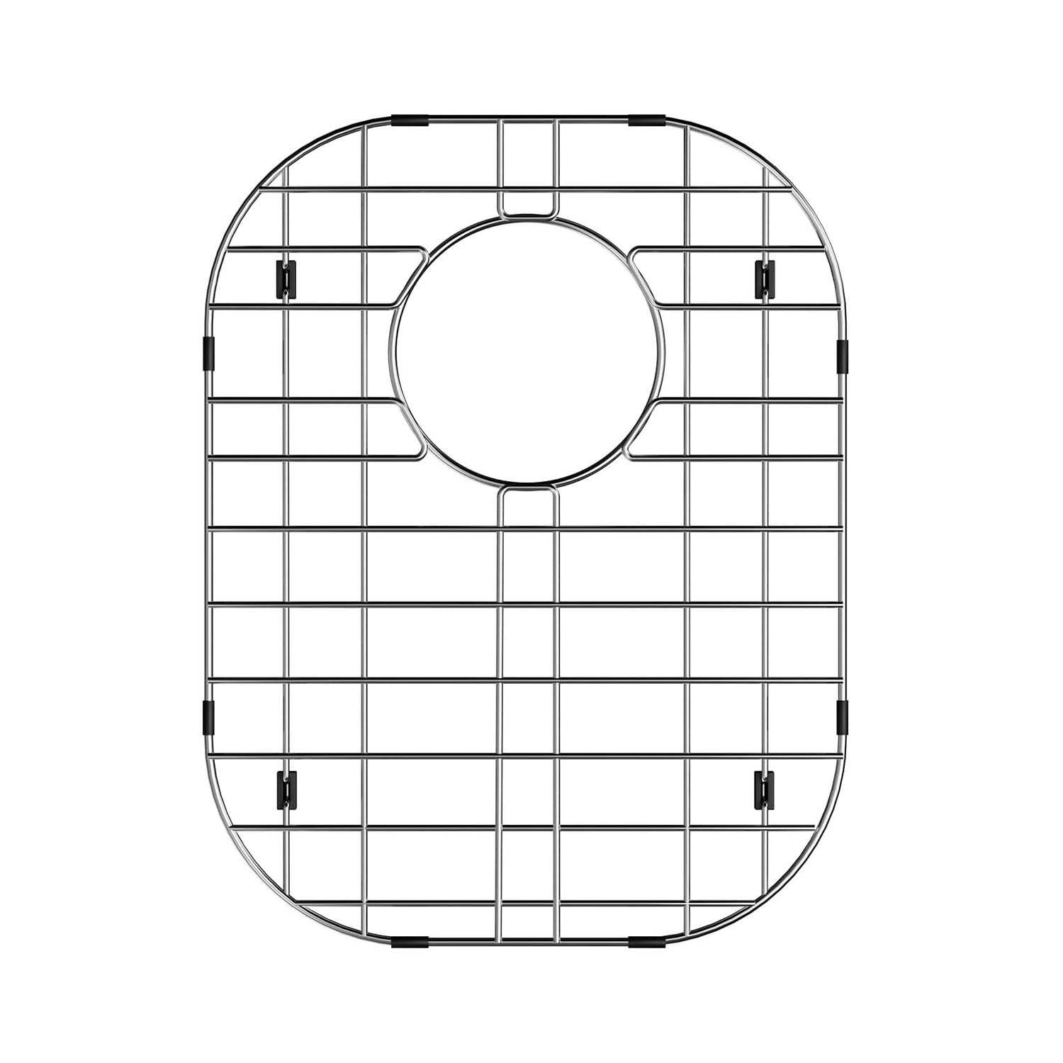 blitzlabsKitchen Sink Bottom Grid Protector, 304 Stainless Steel Sink Grate with Rear Drain Universal Metal Sink Rack 14.6" X 11.2"