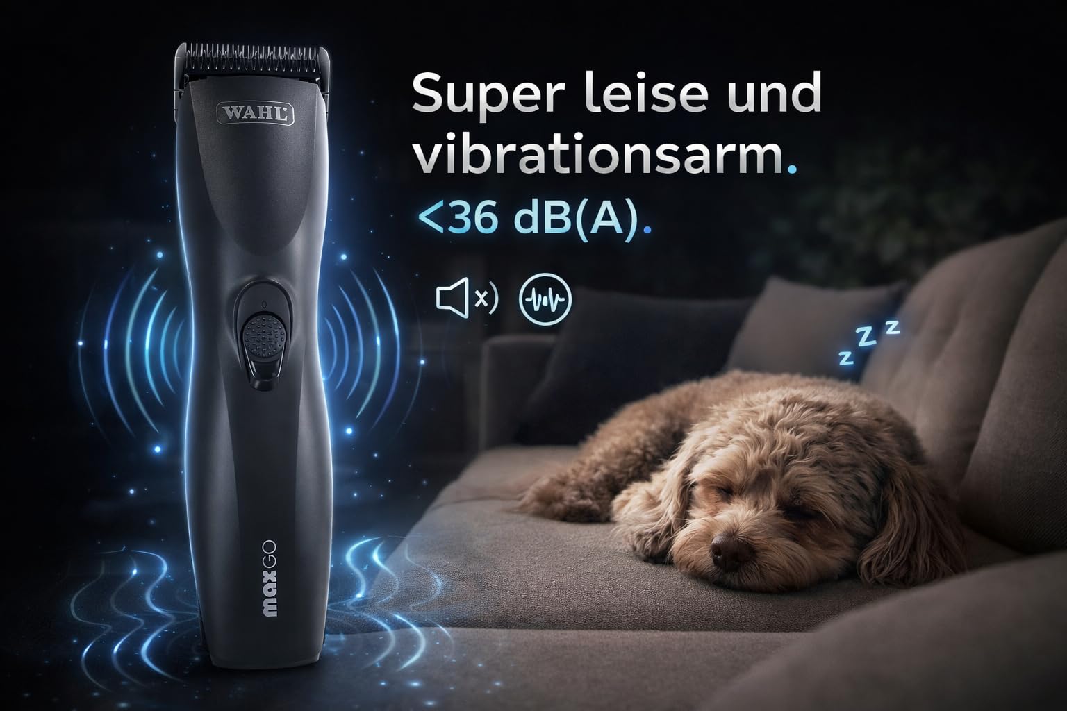Rotschopf24 Edition: Profi Schermaschine Max Go + acht Metallaufsätze! Bis zu 3 Std. kabellos arbeiten. Sehr gute Qualität!! Für Wahl Hundeschermaschinen Liebhaber
