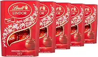 5 Caixas de 37g, Bombons de Chocolate Suiço, Lindt Lindor