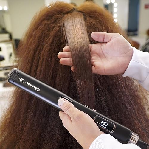 Miniatura 6 de MQ Professional Plancha de pelo Pro 480 Velox Titanium Flat Iron Experiencia brasileña Calentamiento rápido, diseño ergonómico Ideal para uso
