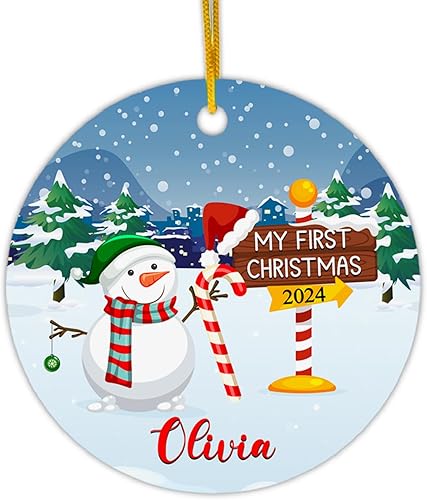 Babys - Adornos de primera Navidad 2024, adorno personalizado para la primera Navidad, adorno de la primera Navidad del bebé para bebé, adorno de
