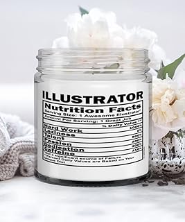 Funny Illustrator Candle Nutrition Facts 9oz Vanilla Scented Candles Soy Wax