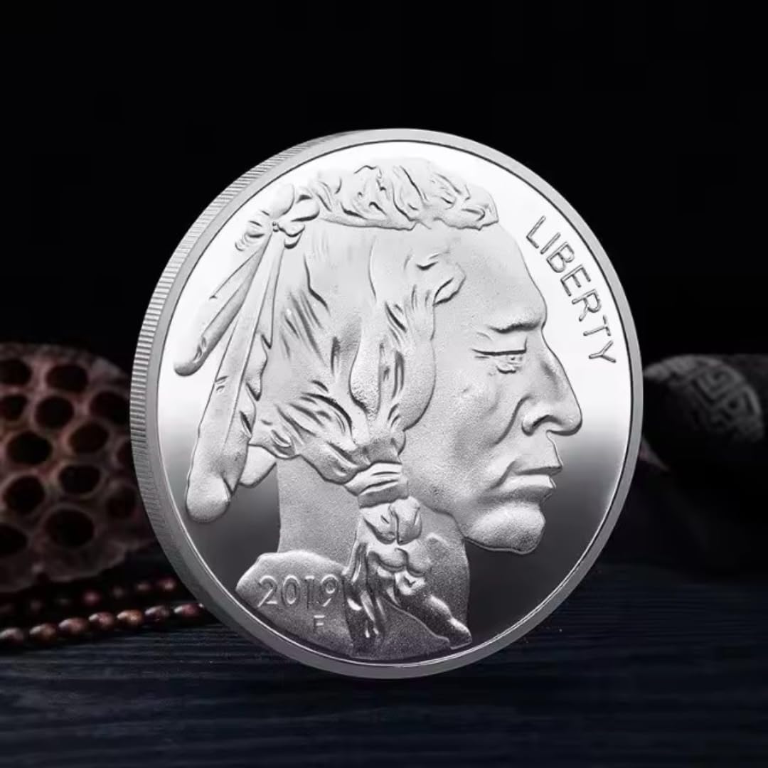 MINHBDER Commemorative Coins Usa Souvenir Coin 1Oz 2019-2025 Indian/Buffalo Silver/Gold Plated Challenge Coin Collectible Souvenir Gifts