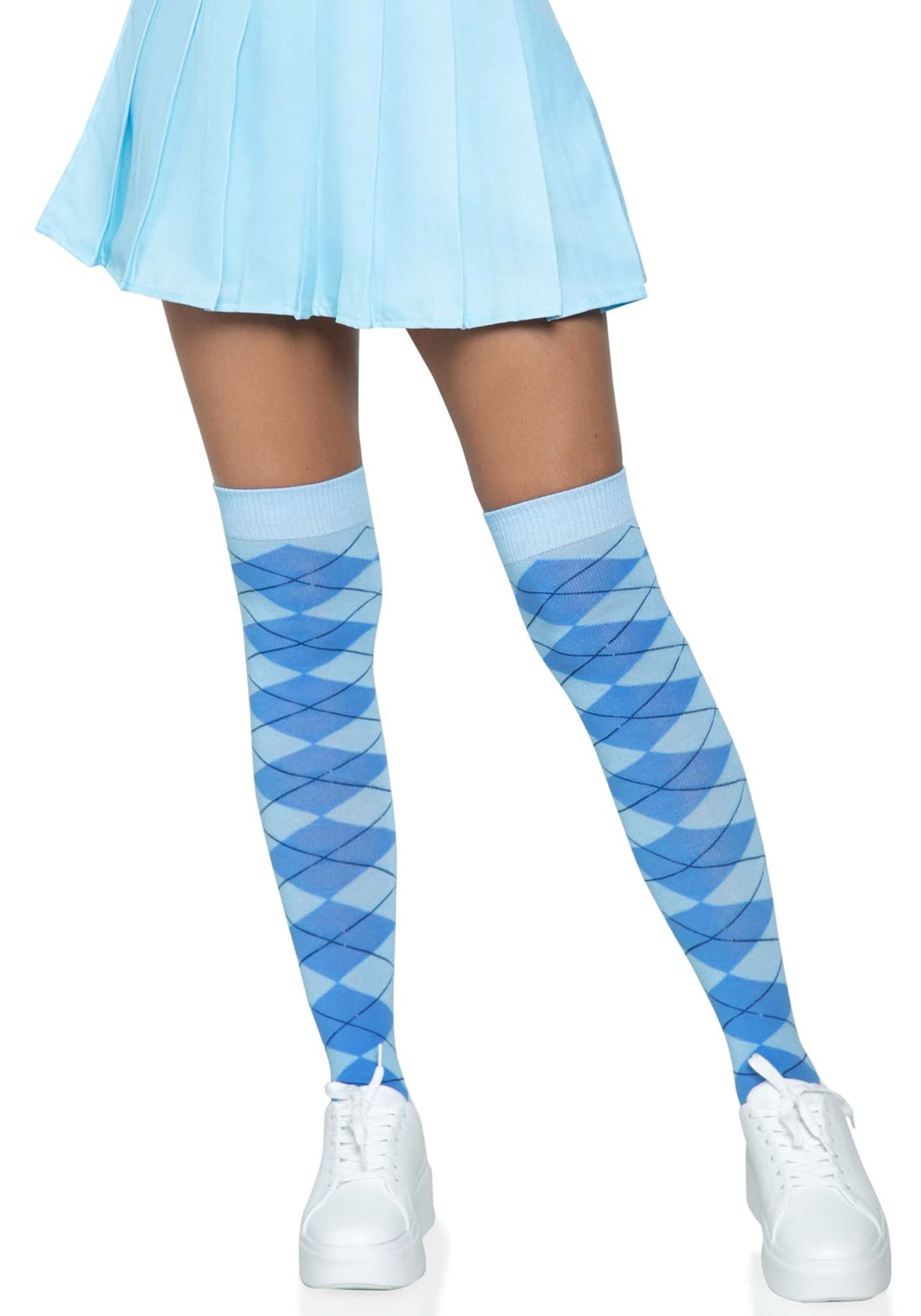 Leg Avenue Knit Over The Knee Socks, O/S (Blue)