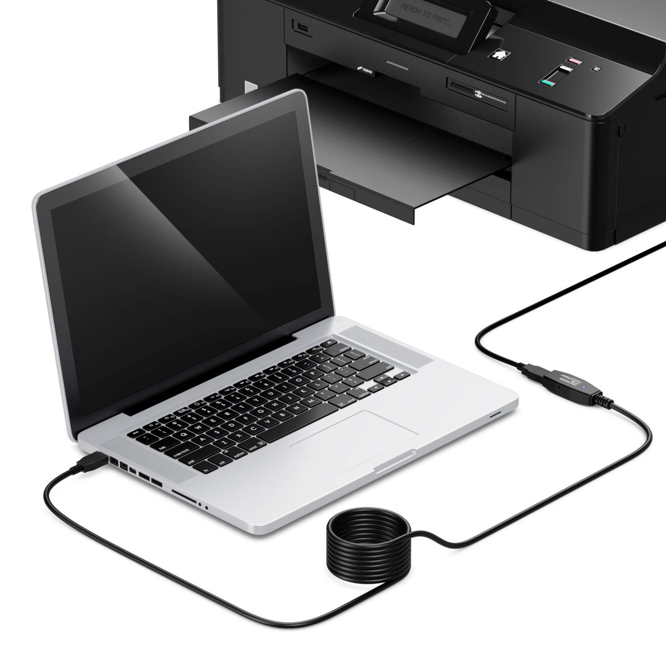 deleyCON 7,5m Cavo Attivo USB 3.0 Prolunga Attiva con Amplificatore di Segnale USB3.0 Ripetitore Cavo di Prolunga USB3.0 PC Stampante Scanner per Computer Nero