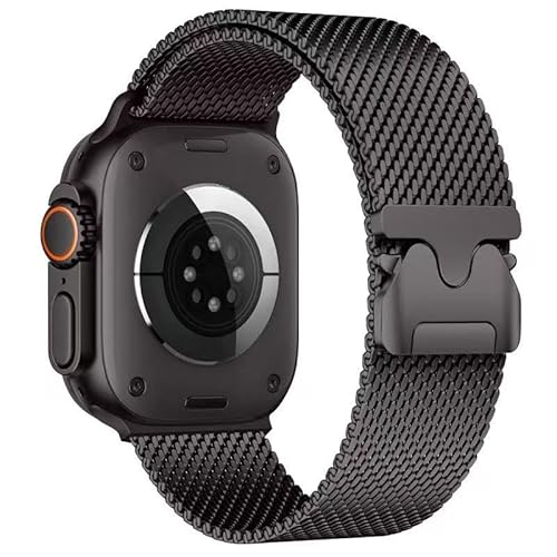 コンパチブル チタニウムミラネーゼループ for apple watch バンド チタニウム製 アップルウォッチ バンド 無段階調節 apple watch Ultra3/Ultra2/Ultra/10/9/8/7/6/5/4/3/2/1 38mm 40m