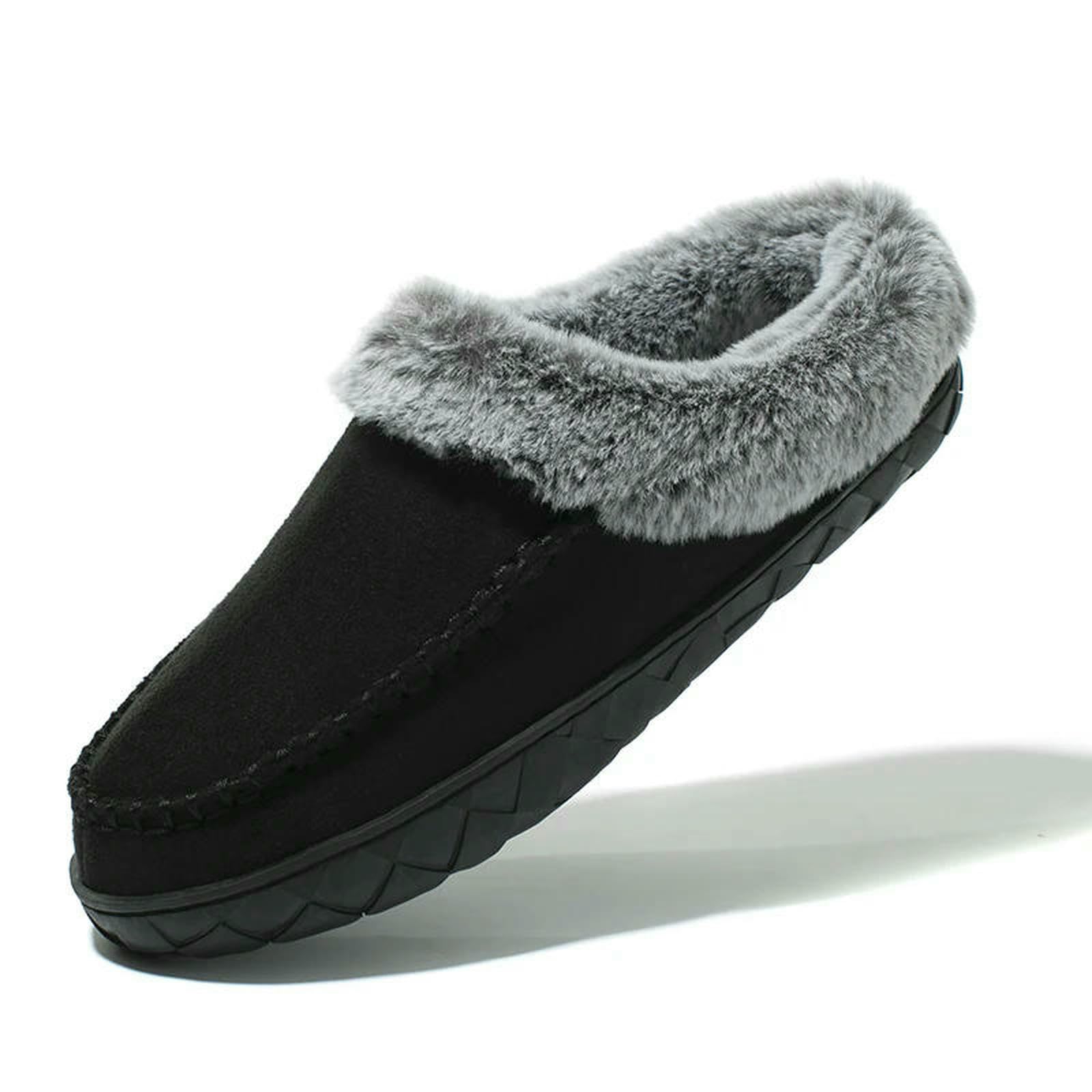 Pantofole Invernali da Uomo Scarpe Calde Casa Coppie Scivoli Pantofola Camera Letto Donna Antiscivolo in Cotone-grigio-35-36