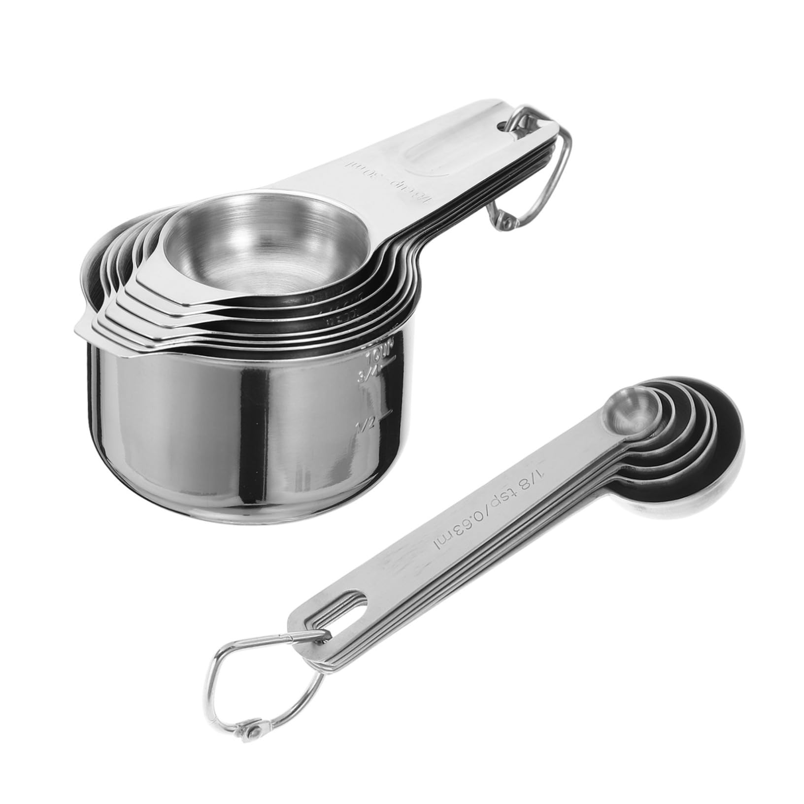 UKCOCO 2 Ensembles Ensemble D'outils De Mesure Cuisine Cuillères à Mesurer De Cuisine Cuillère De Service Acier Inoxydable