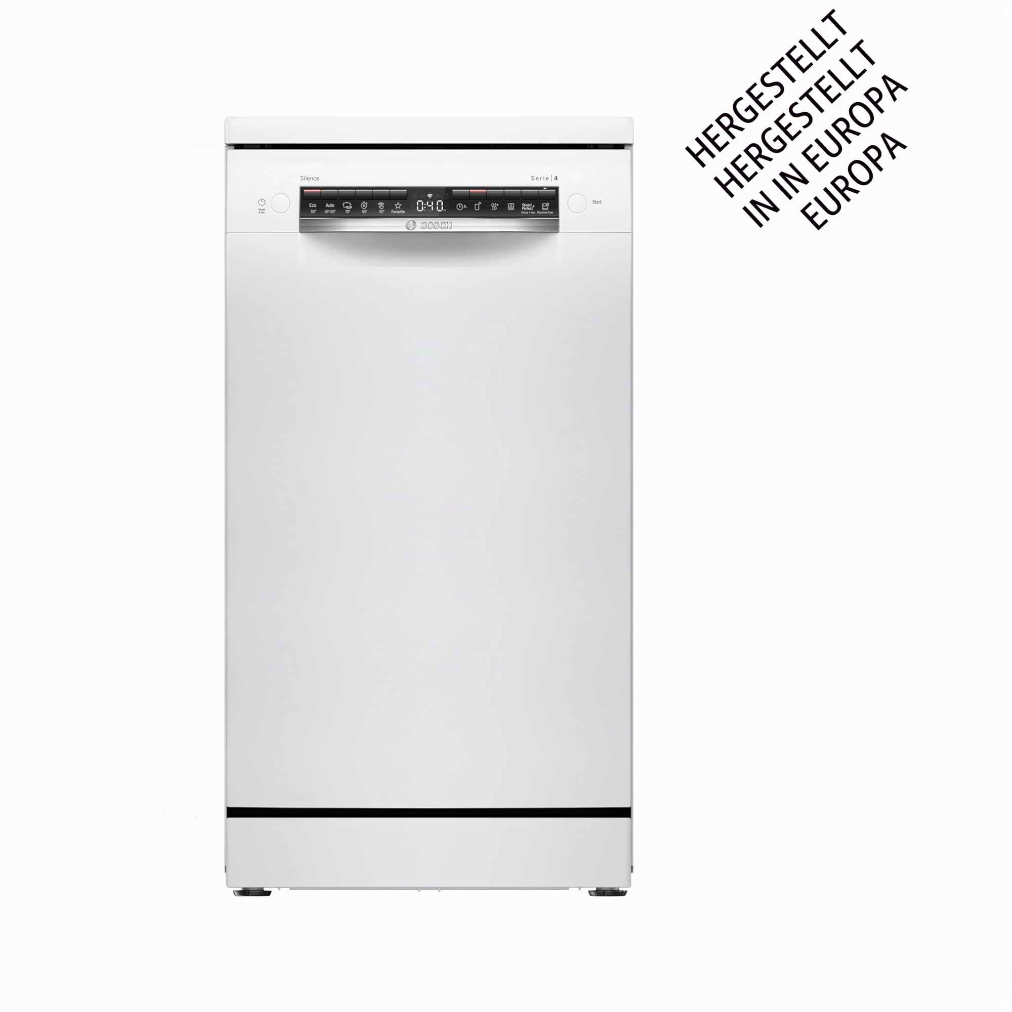 Bosch SPS4HKW49E Serie 4 Freistehender Geschirrspüler 45 cm, Vario Flex Korbsystem, AquaStop, Weiß