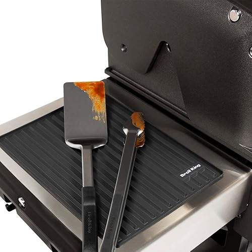 Miniatura 4 de Broil King, 60007, Estera de estante lateral de silicona con diseño magnético Regal Pellet Negro