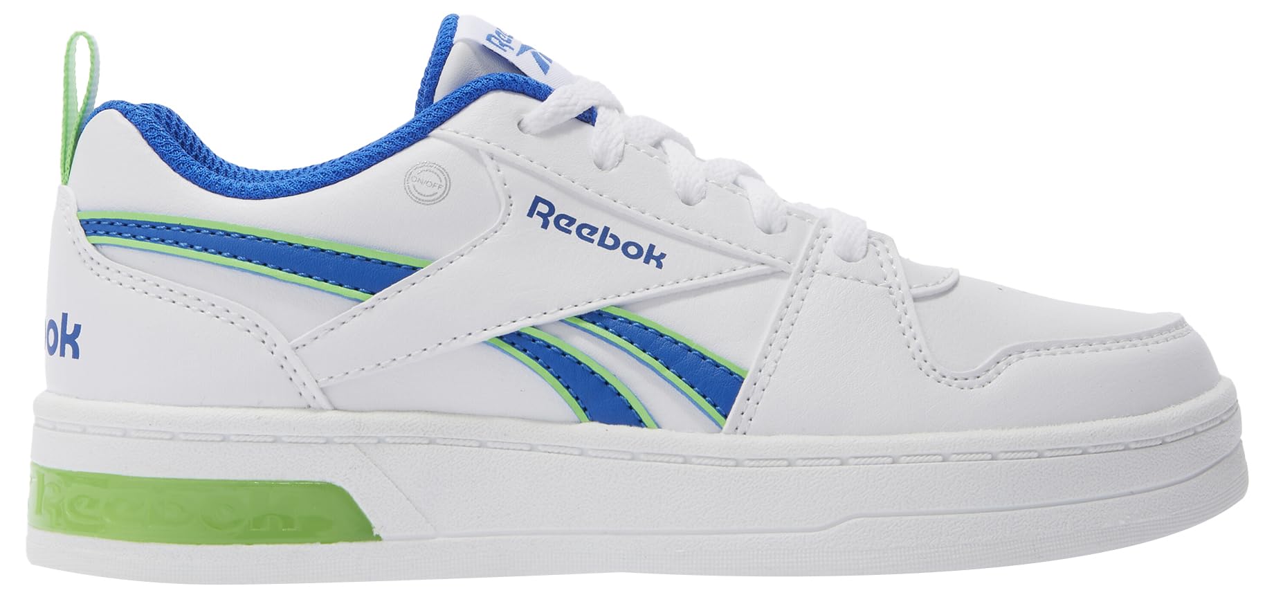 Reebok Royal Prime Step N' Flash Sneaker, FTWRWHITE/OPTIMUMBLUE/SOLARLIME, 13 UK Child