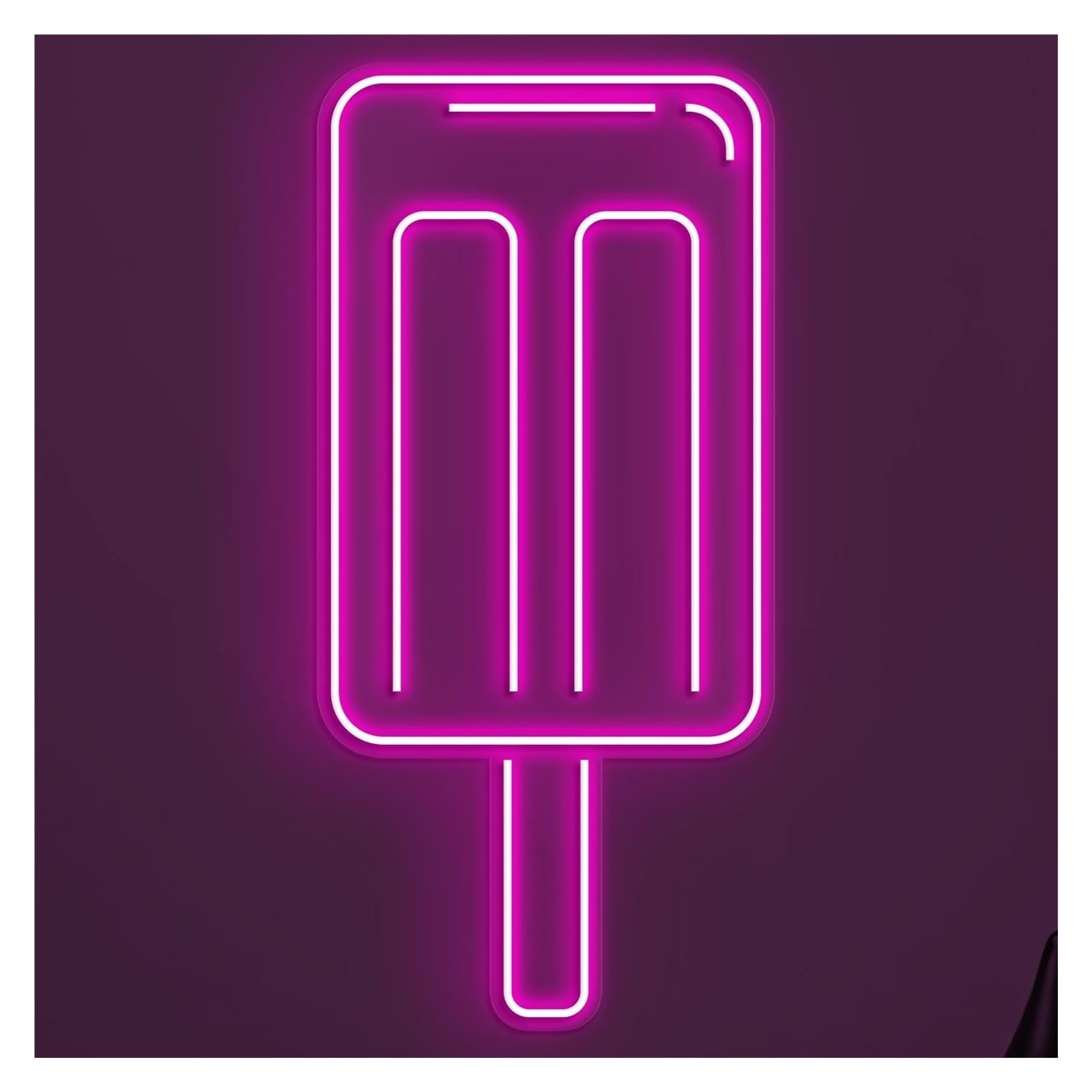 RONGCH Hanging Art Signs Popsicle Neon Sign, Suitable for Shop Club Decor with Brightness Adjustable 38cm(Pink)