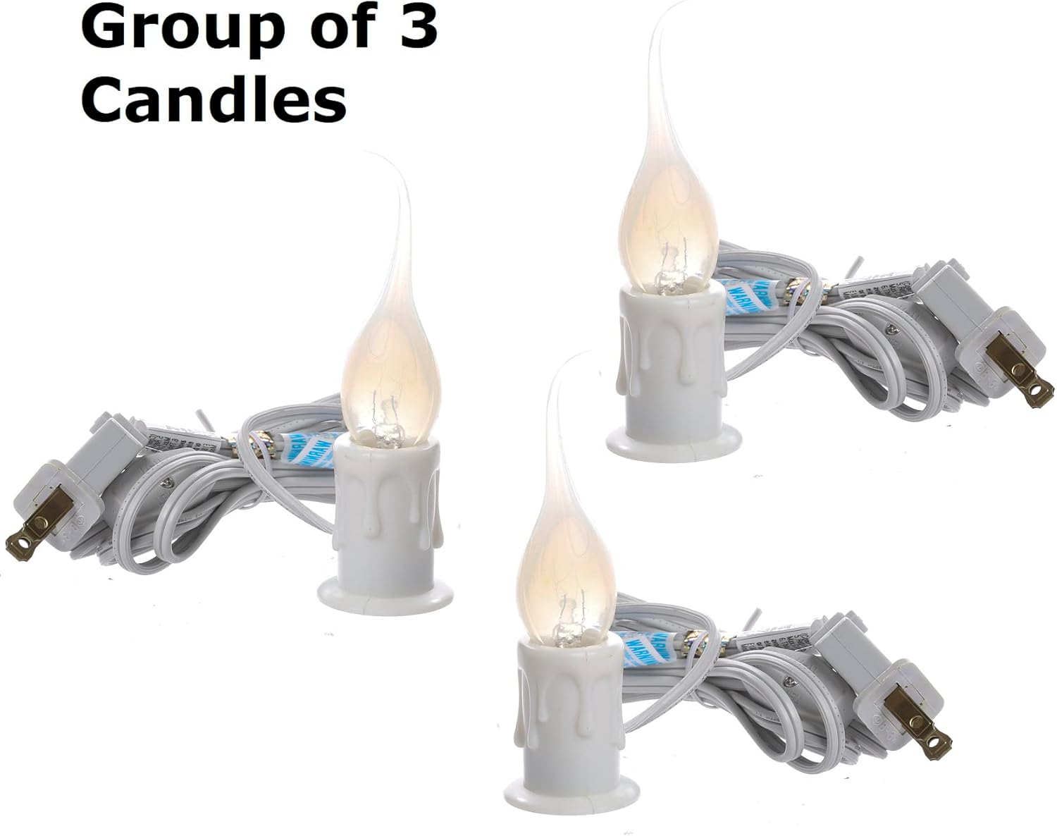 Factory Direct Craft Group of 3 White Electric Welcome Candle Lamps for Primitive and Holiday Displays Size: 4-1/2" Tall (Including Bulb)