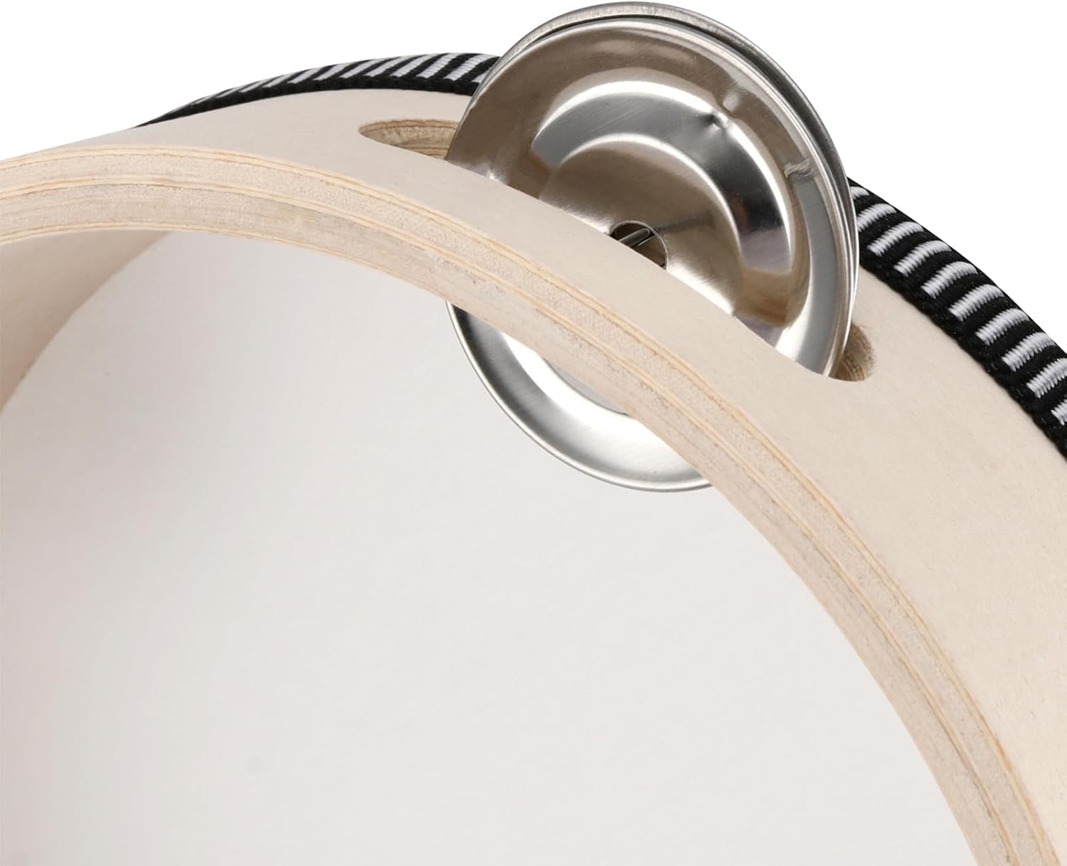Lot de 10 tambourins ronds en bois de 15,2 cm avec grelots - Instrument de percussion portable pour enfants, église, karaoké et éducation musicale