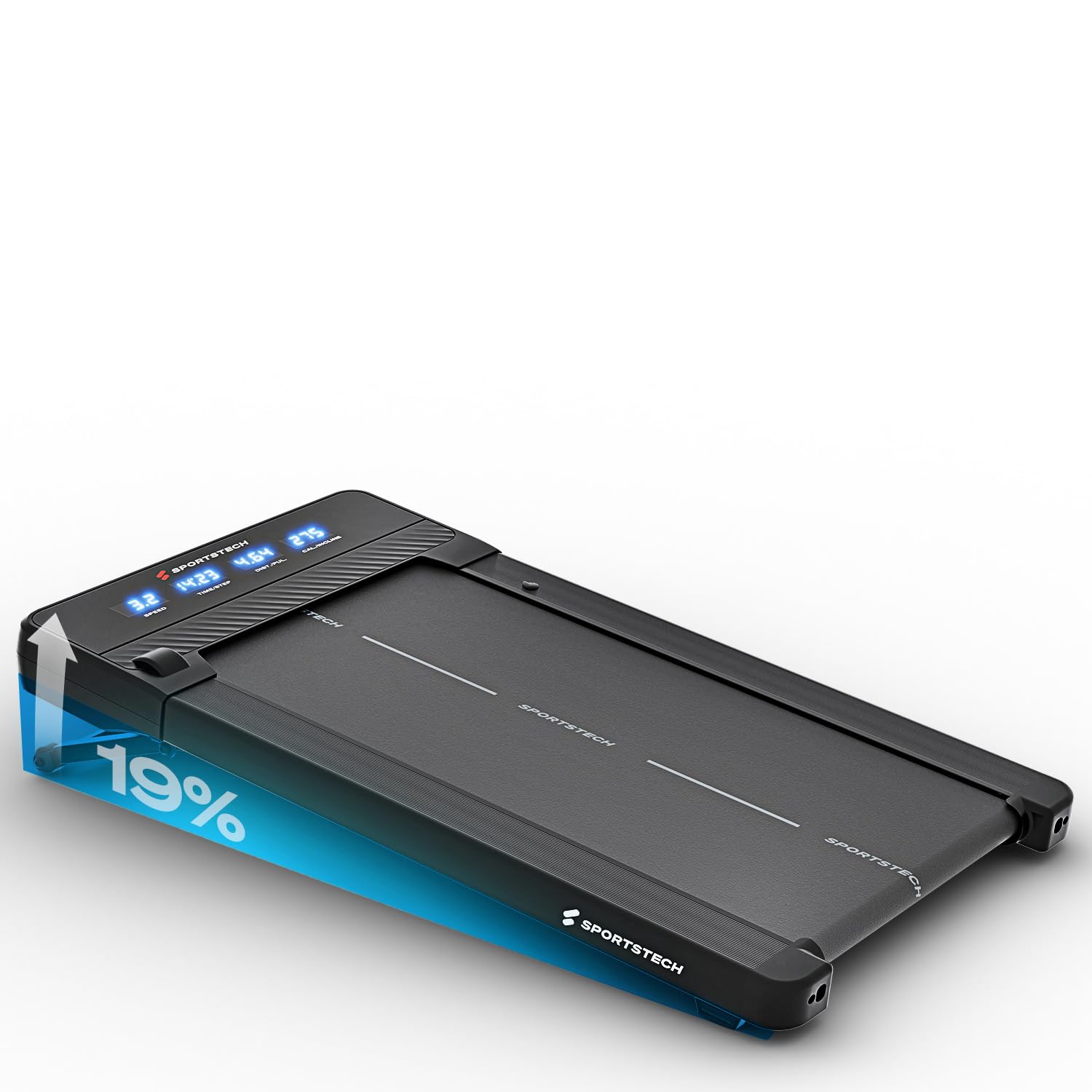 Sportstech Tapis de Marche, Inclinaison Automatique, Tapis Roulant pour la Maison et Le Bureau, écran LED, avec 1 an d'App STL Incluse, Tapis de Marche et Tapis Roulant de Fitness, spad500/1000