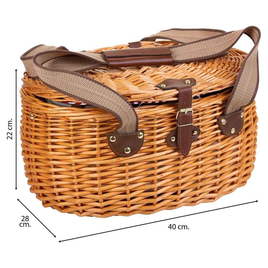 WANDERLUST DECO Cesta de Picnic 2 Servicios Marron