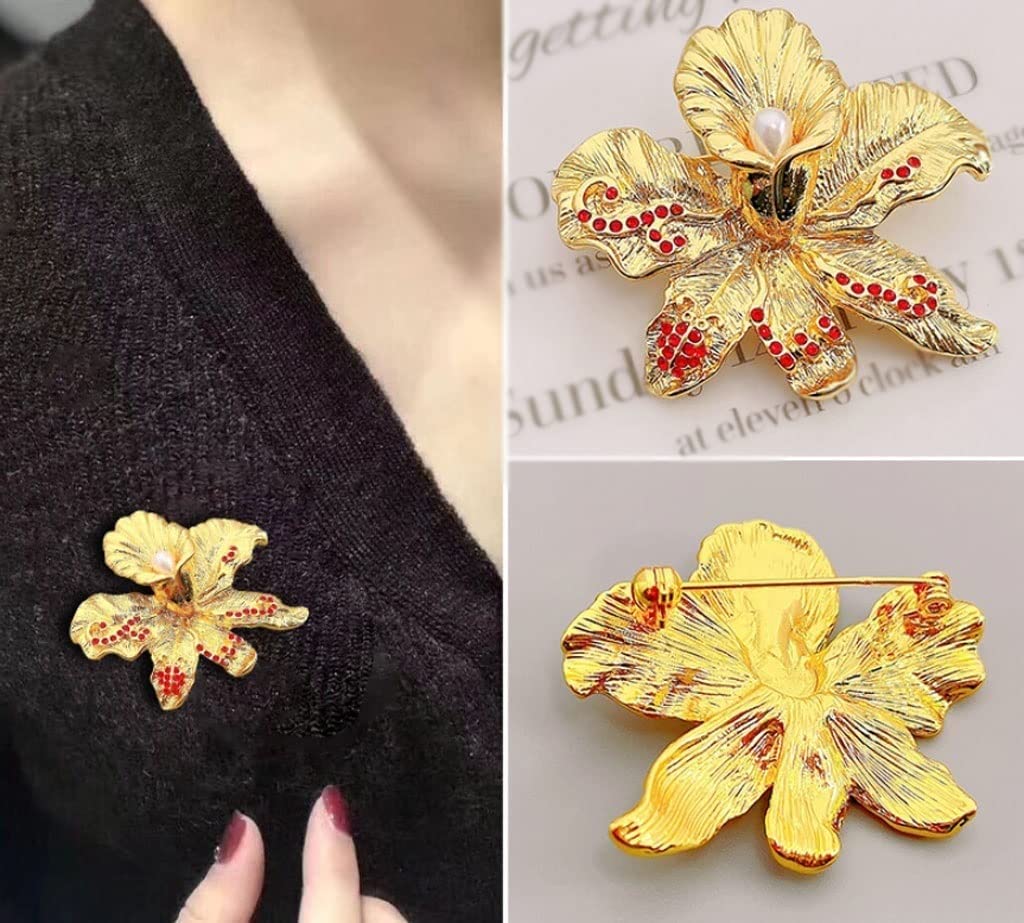 Broche Broches Broche De Flor Dorada Sensación Metálica Traje Alfileres De Solapa Broches De Flores Decoración Ramillete Pin, Joyería De Aleación Retro Regalos Broche Alfileres Accesorios De Ropa