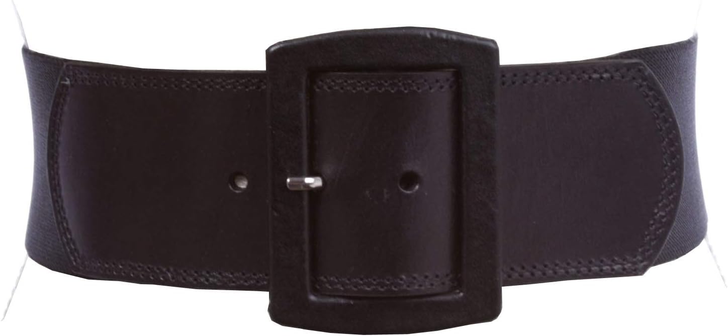 Women's 2 1/2" (64 mm) Wide Elastic High Waist Leather Stretch Belt