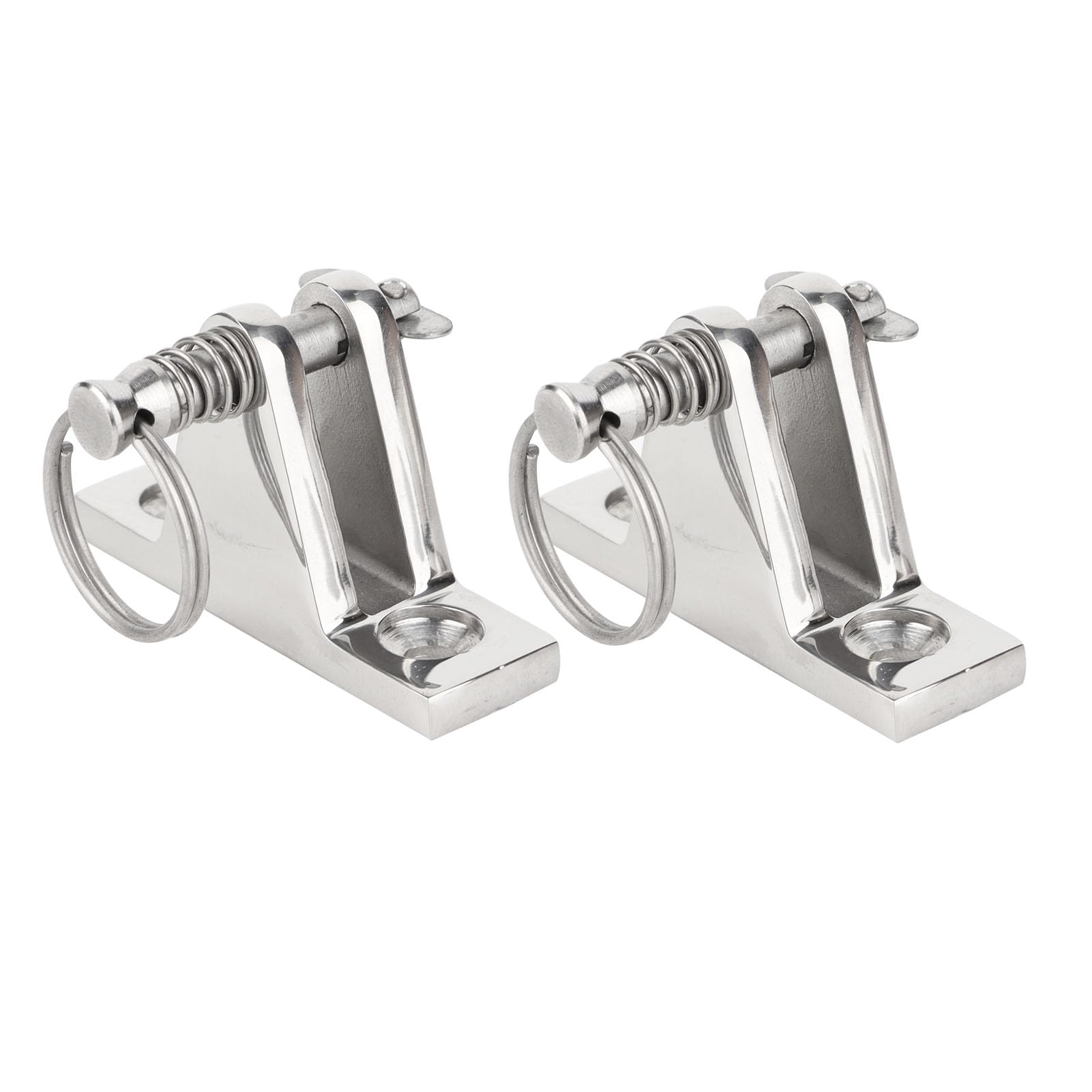 Grekywin 2Pcs Boat Bimini Top Deck Hinge with Pin and Ring, 60 x 18mm,316 Stainless Steel,Heavy Duty Marine Accessories for Deck Hinge Mount
