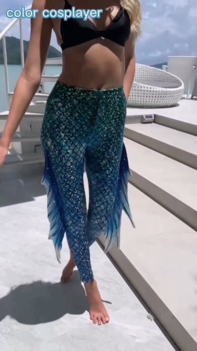 Short De Yoga Femme Élastique - Imprimé Écailles De Sirène - 95% Polyester 5% Élasthanne - Taille S à XXL - Confort 4 Directions - 9