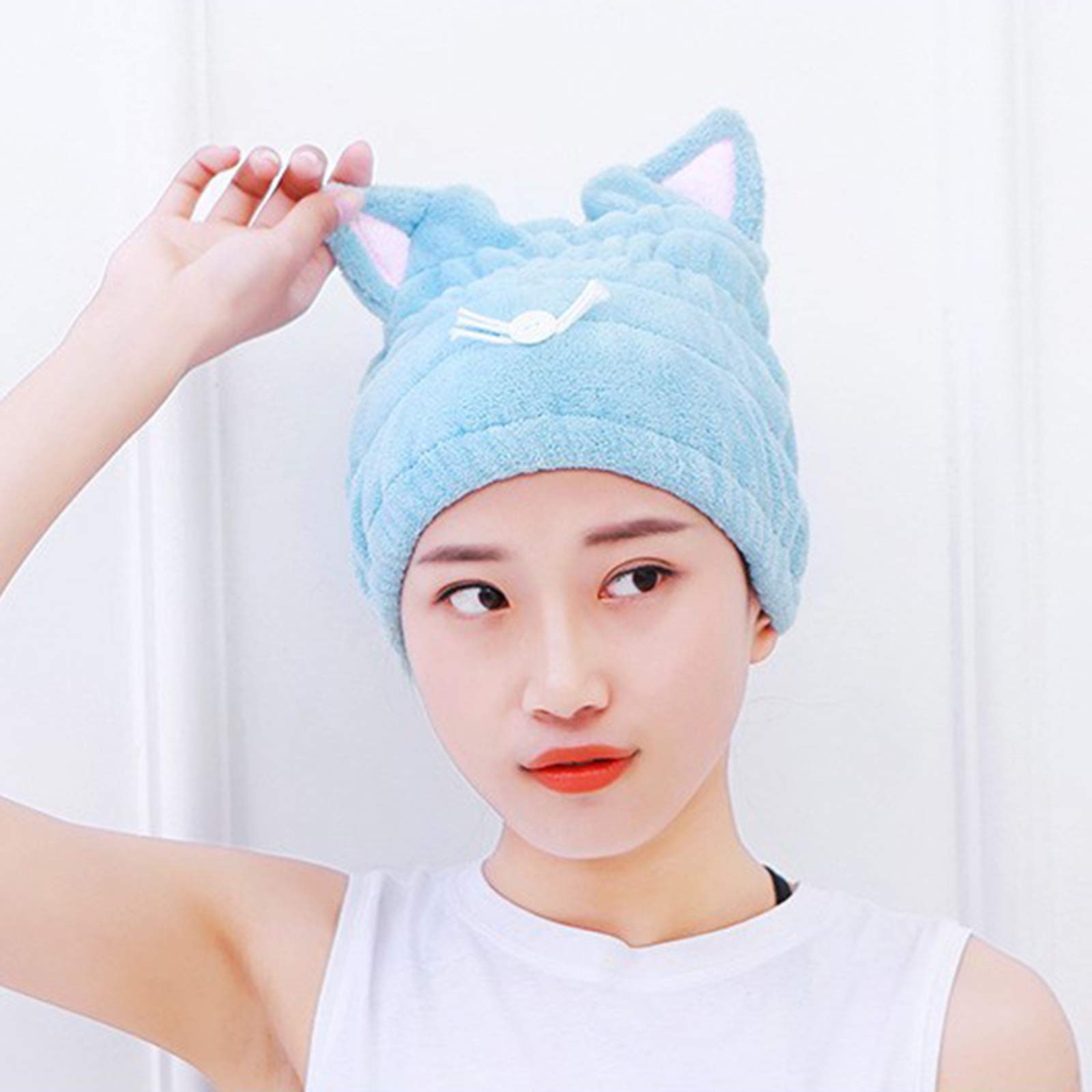 URAQT Haardrogende handdoeken Wrap, 3 Pack Haar Droge Cap met Knopen, Zachte Microfiber Haar Tulband Handdoek, Super Absorberende Anti Kroezen Droog Haar Hoed Sneldrogende Hoofd Wrap Handdoeken voor