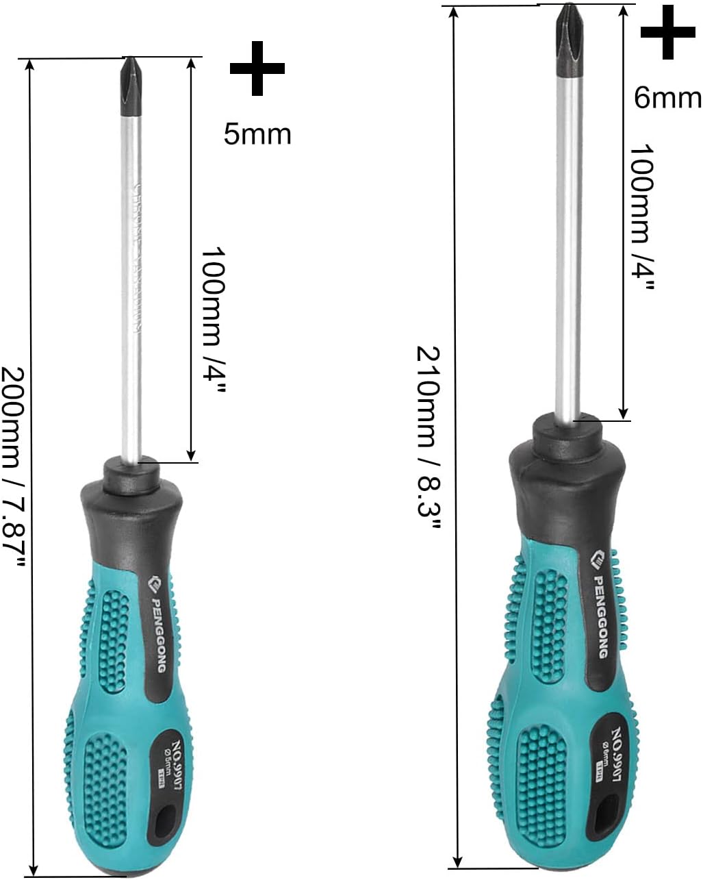uxcell Phillips Screwdriver Set, #1 & #2 Magnetic Cross Screw Driver, 4" CR-V Steel Round Shaft