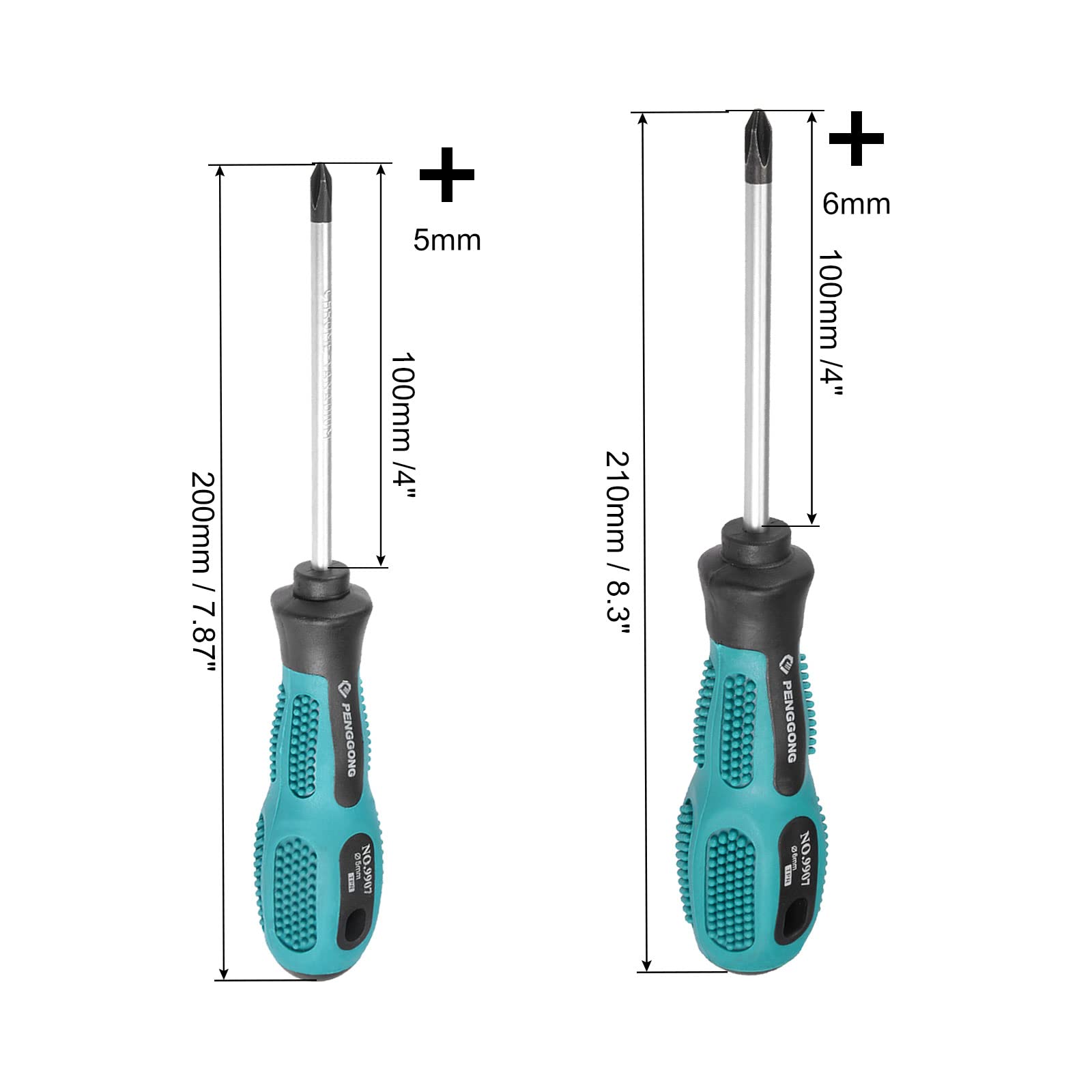Uxcell Phillips PH2 Schraubendreher-Bits Magnetisch – 2 Stück, 1/4" Sechskant, Aus S2-Stahl