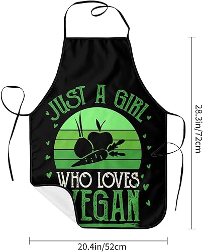 Miniatura 2 de Just A Girl Who Loves Delantal de slime para niñas, regalos de cocina de slime impermeable, Just a Girl Who Loves Vegano