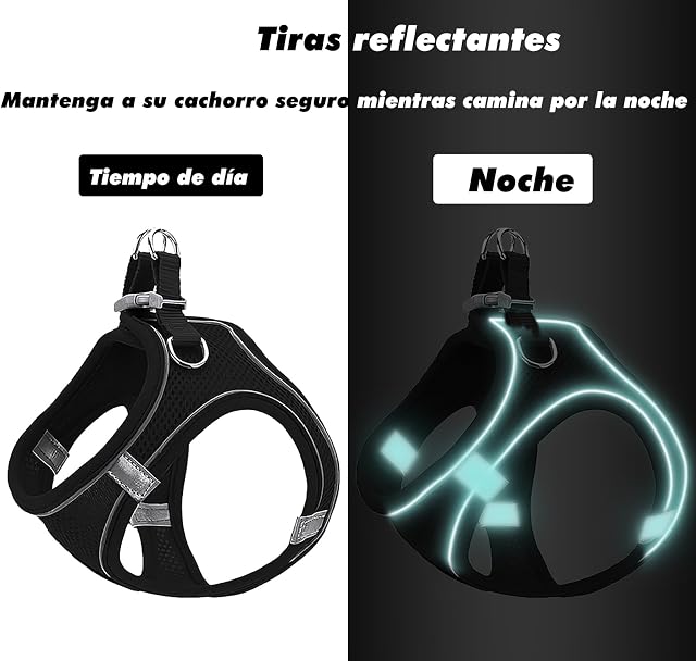 Foto 4 de 6 de FIETODK Arnes Perro Pequeño,Arnés Perro Pequeño,Arnés Antitirones para Perros,Arnes para Perros(Negro,XS)