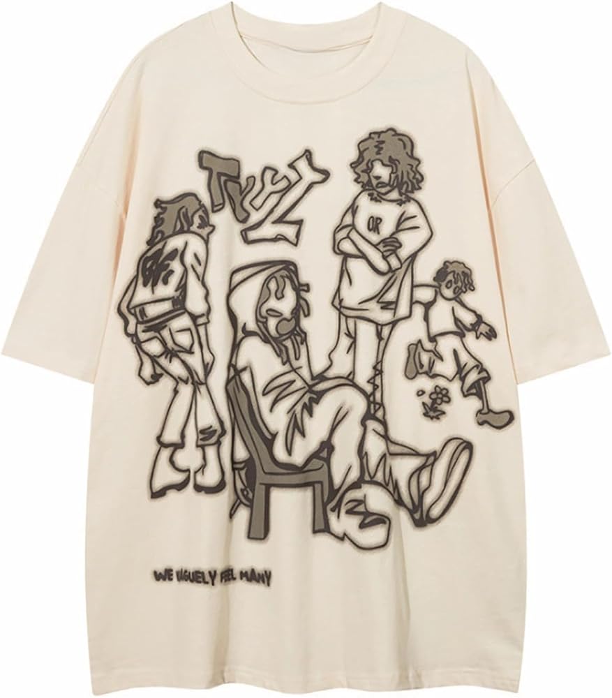 POOPMOOM Y2k Shirt Pink Graphic Tee Oversized Tee Shirt Men