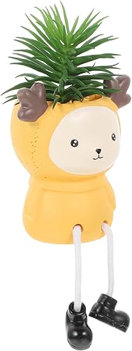 Planta artificial en maceta falsa en maceta, adornos de color verde sintético, maceta decorativa falsa astéticamente agradable