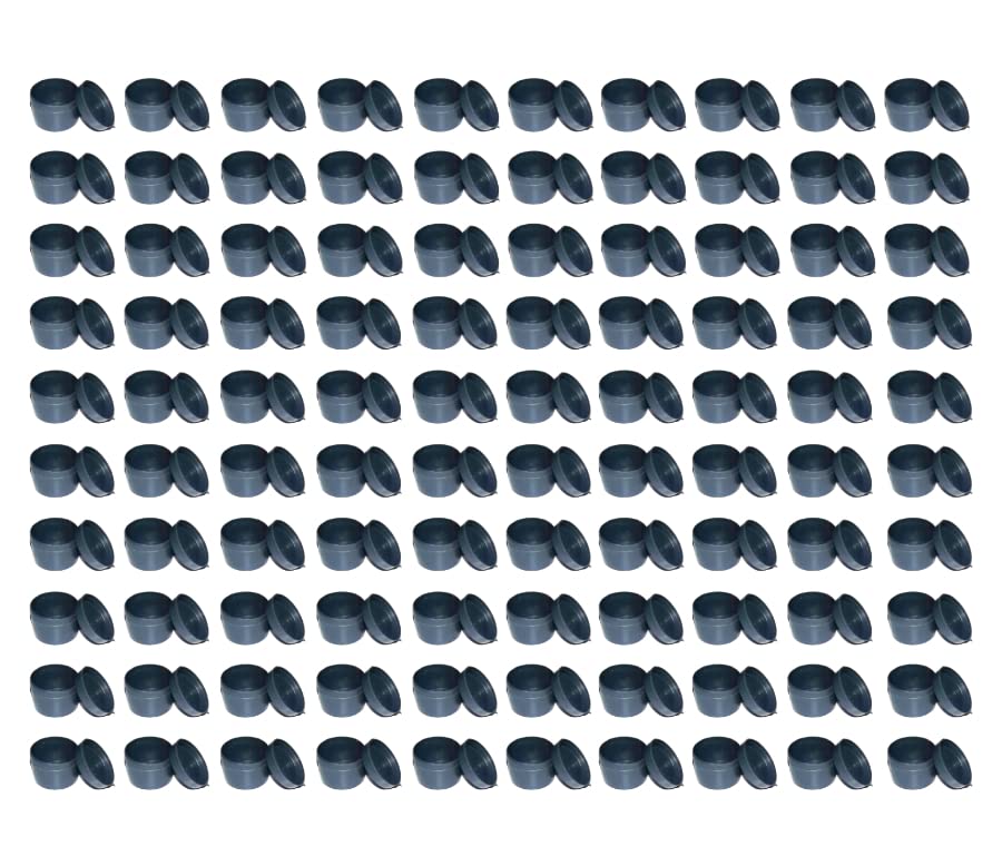 Tausif CreationTAUSIF CREATION® New Extra Tiny Black Storage Plastic Boxes/Jars Capacity - 2 ML (12mm X 15mm) Pack of 100 Pc