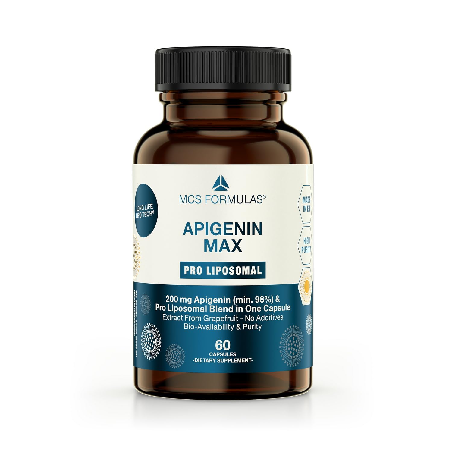 Apigenin Pro Liposomal, 200mg in a Capsule, Third Party Tested, Made in EU