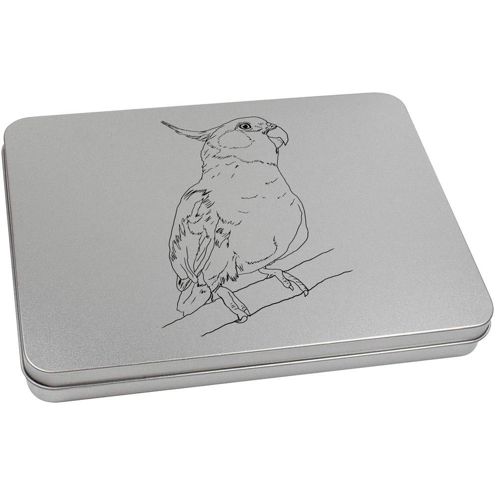 Azeeda 220mm 'Cockatiel' Metal Hinged Tin/Storage Box (TT00131137)