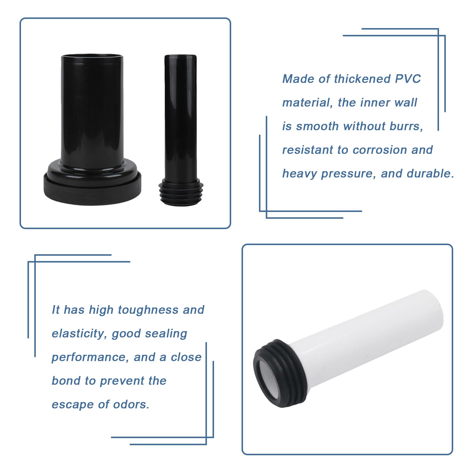 Juego de conexión para inodoro de pared, diámetro de tubo de polietileno 90/110, longitud 180 mm, con doble junta especial, accesorios de montaje, compatible con Geberit 152.426.46.1