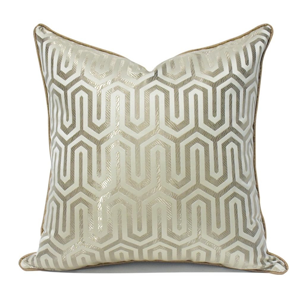 Taie d'oreiller motif géométrique or clair chic pour salon élégant