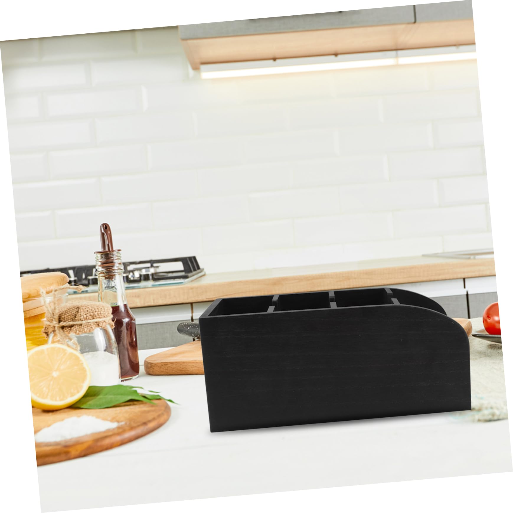 Organizador de Bolsitas de Té de Madera Negro para Mostrador | Despensa y Armario de Cocina, Diseño Ahorra Espacio, Construcción Robusta, Estilo Elegante