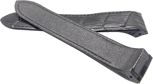 Miniatura 3 de Correa de reloj de cuero negro y marrón de 0.787 in0.906 in compatible con Cartier Santos 100XL sin cronógrafo