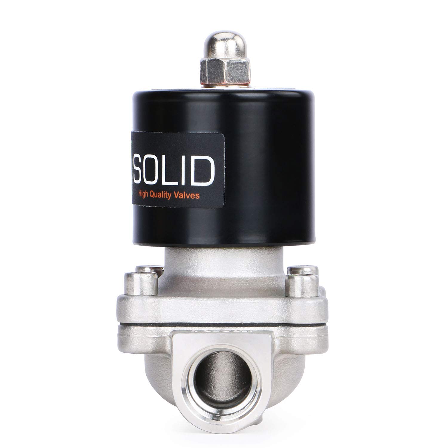 U.S. Solid Elettrovalvola in acciaio inox 3/4" G – 220V AC, normalmente chiusa, azionamento diretto, per acqua, aria, gas