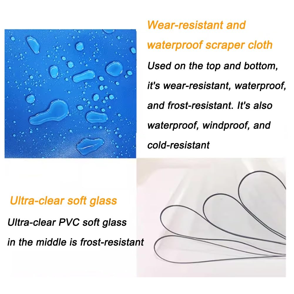 Zfmnoyev Rideaux De Séparation pour Garage, Panneaux en Vinyle Industriel Transparent, Rideau Suspendu en PVC De 0,6 Mm D'épaisseur avec Œillets Métalliques(Jaune,3x2m/9.8x6.6ft)
