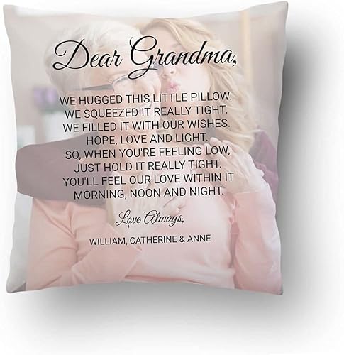 Miniatura 25 de Love and Family Collage - Almohada personalizada para pareja. Almohada de fotos personalizada con texto para cumpleaños, aniversario y Navidad.