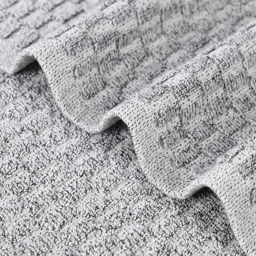 Drap de bain coton mélangé gris serviette de douche séchage rapide lot de 2