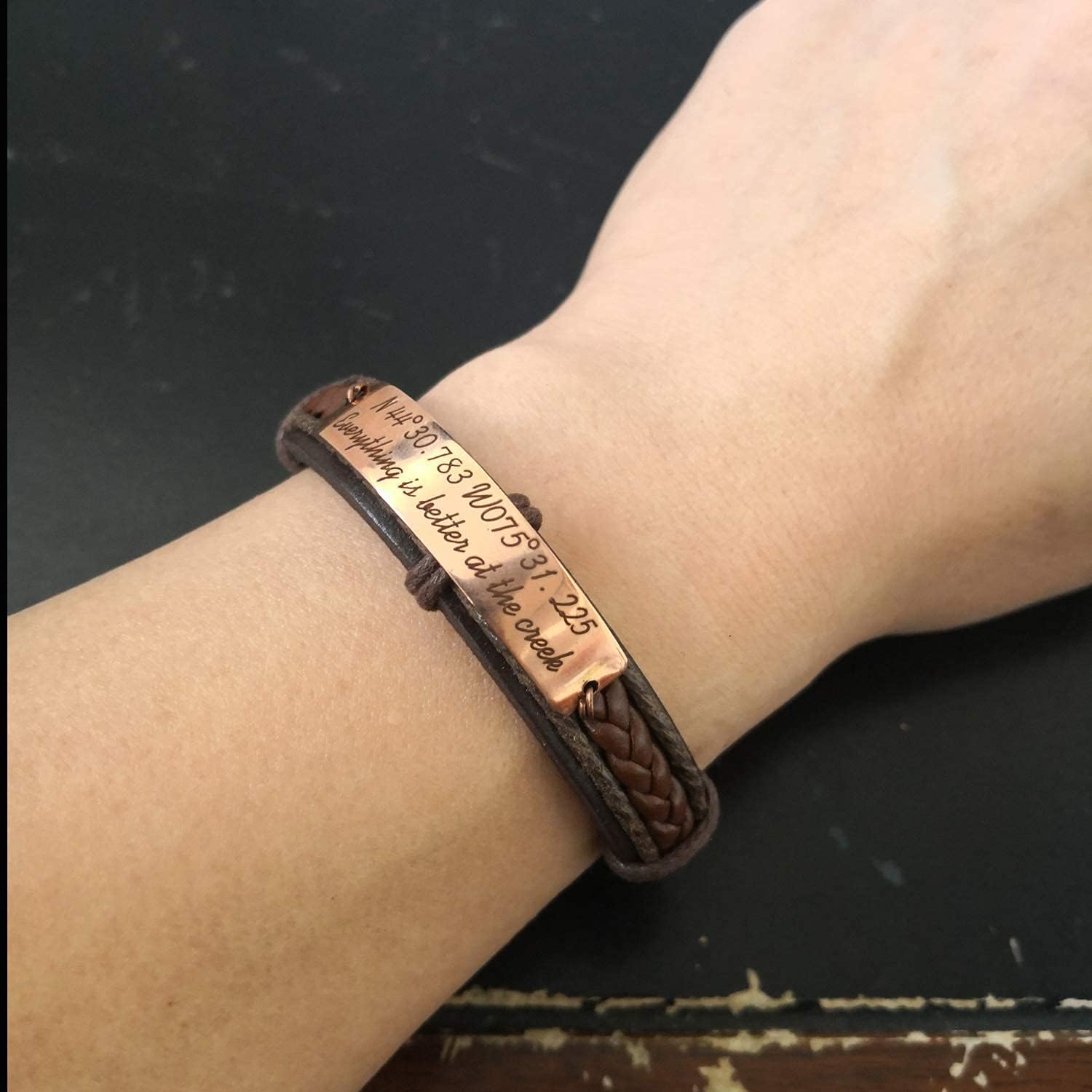Custom Coordinates Bracelet for Men, Personalized Quote Engraved Where the Story Began, In Memory of a meaningful place, Gift for Him