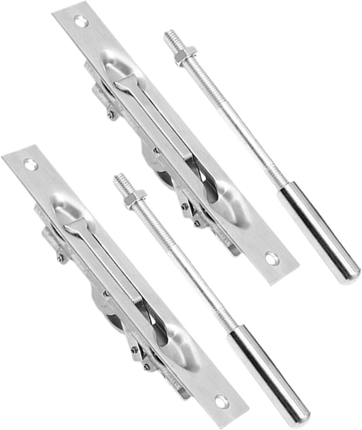 Flush Bolt for Double Door 2Sets Interior Door Latch Locks Stainless Steel Slide Bolt Security Flush Mount for Double Dummy Barn Sliding Doors