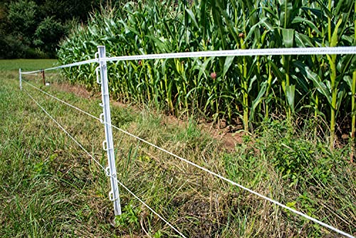 horizont Weidezaunpfähle Kunststoff 10 Stück weiß, Höhe 136cm, Einzeltritt, Kunststoffpfahl mit Ösen für Bänder, Seile, Litzen, Weidezaunpfahl Kunststoffpfahl Weidezaun