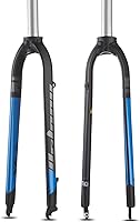 Vista 1 de BOLANY Horquillas de suspensión rígidas para bicicleta, 1-1/8 pulgadas, dirección recta sin rosca, universal 26/27.5/29 pulgadas, freno de disco