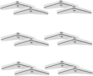 Garneck 12pcs Heavy Duty Drywall Toggle Anchors with Galvanized Fixings for Easy Installation Removal for Plasterboard Repairs